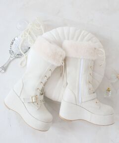 MAJESTIC LEGON / マジェスティックレゴン ブーツ（ロング丈） | 2WAYファー厚底ロングブーツ