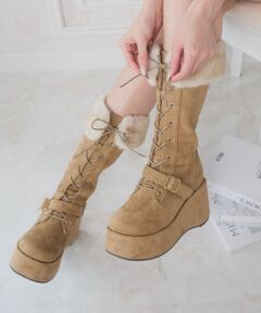 MAJESTIC LEGON / マジェスティックレゴン ブーツ（ロング丈） | 2WAYファー厚底ロングブーツ