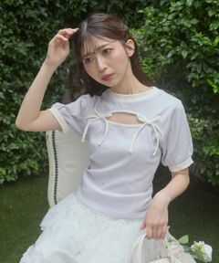 MAJESTIC LEGON / マジェスティックレゴン カットソー | デコルテオープンラインストーントップス
