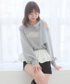 MAJESTIC LEGON / マジェスティックレゴン Tシャツ | マルチwayペプラムロゴトップス