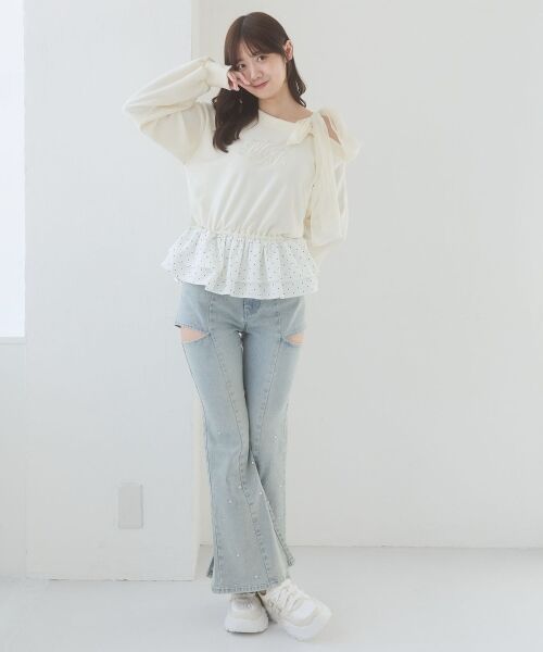 MAJESTIC LEGON / マジェスティックレゴン Tシャツ | マルチwayペプラムロゴトップス | 詳細1