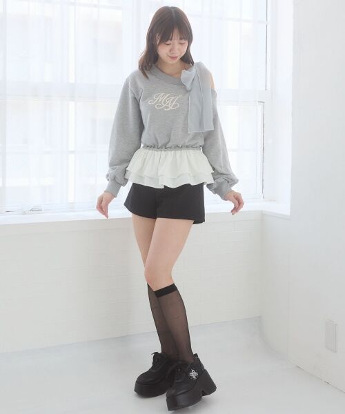 MAJESTIC LEGON / マジェスティックレゴン Tシャツ | マルチwayペプラムロゴトップス | 詳細11