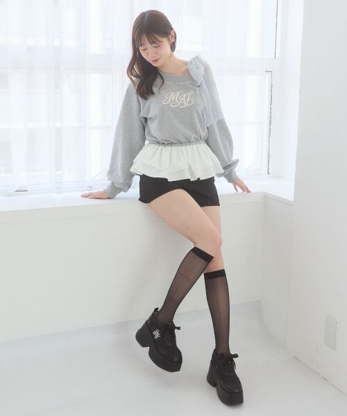 MAJESTIC LEGON / マジェスティックレゴン Tシャツ | マルチwayペプラムロゴトップス | 詳細12