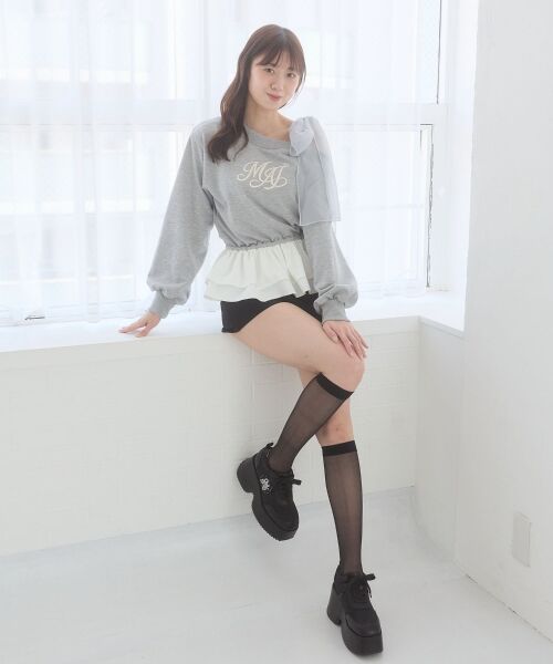 MAJESTIC LEGON / マジェスティックレゴン Tシャツ | マルチwayペプラムロゴトップス | 詳細13