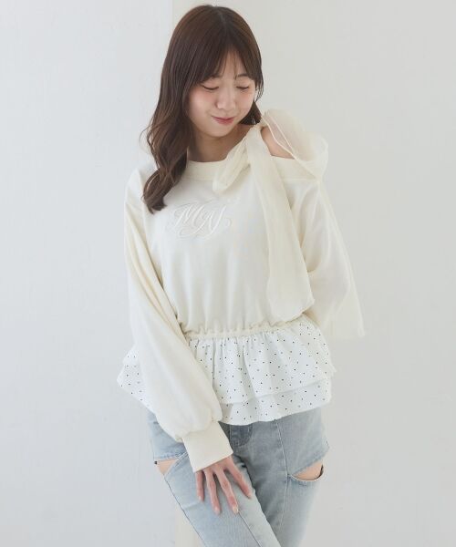 MAJESTIC LEGON / マジェスティックレゴン Tシャツ | マルチwayペプラムロゴトップス | 詳細3