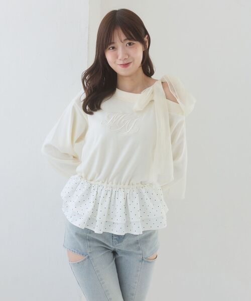 MAJESTIC LEGON / マジェスティックレゴン Tシャツ | マルチwayペプラムロゴトップス | 詳細4