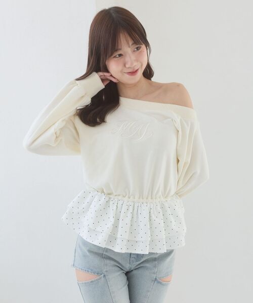 MAJESTIC LEGON / マジェスティックレゴン Tシャツ | マルチwayペプラムロゴトップス | 詳細5