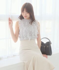 MAJESTIC LEGON / マジェスティックレゴン ニット・セーター | キラキラチュールフリルノースリニット