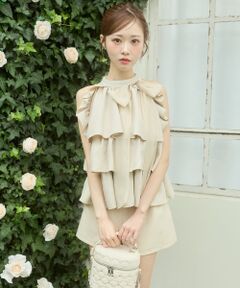 MAJESTIC LEGON / マジェスティックレゴン シャツ・ブラウス | ビジューネックアメスリブラウス