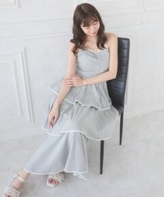 MAJESTIC LEGON / マジェスティックレゴン ロング・マキシ丈ワンピース | キラキラティアードカットキャミワンピ