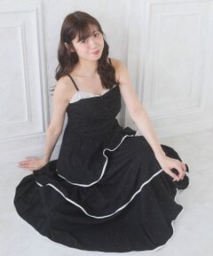 MAJESTIC LEGON / マジェスティックレゴン ロング・マキシ丈ワンピース | キラキラティアードカットキャミワンピ