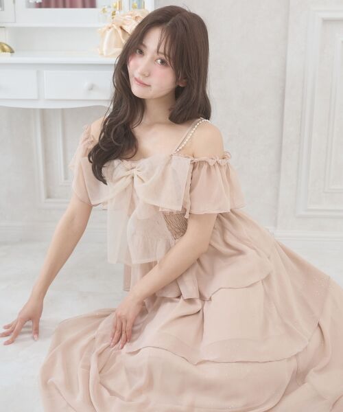 MAJESTIC LEGON / マジェスティックレゴン ロング・マキシ丈ワンピース | マルチwayリボンキラキラワンピ | 詳細23