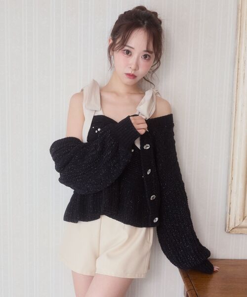 MAJESTIC LEGON / マジェスティックレゴン カーディガン・ボレロ | ビジューボタンマシュマロモールカーデ | 詳細29
