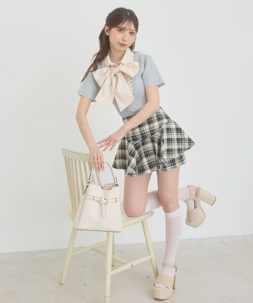 MAJESTIC LEGON / マジェスティックレゴン ミニ・ひざ丈スカート | レイヤードライクフレアショートスカパン | 詳細19