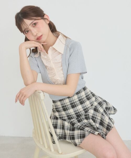 MAJESTIC LEGON / マジェスティックレゴン ミニ・ひざ丈スカート | レイヤードライクフレアショートスカパン | 詳細21