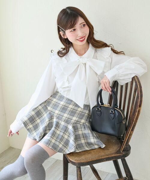 MAJESTIC LEGON / マジェスティックレゴン ミニ・ひざ丈スカート | レイヤードライクフレアショートスカパン | 詳細4