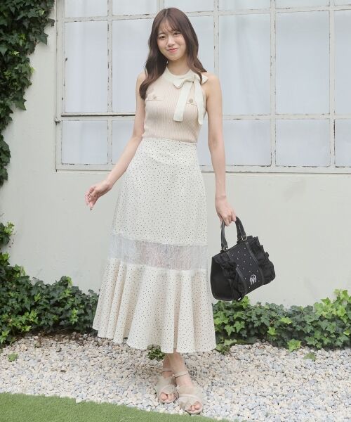 MAJESTIC LEGON / マジェスティックレゴン ロング・マキシ丈スカート | レース切替ウエストキュッとスカート | 詳細11