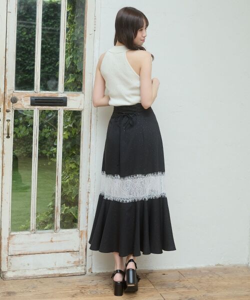 MAJESTIC LEGON / マジェスティックレゴン ロング・マキシ丈スカート | レース切替ウエストキュッとスカート | 詳細20