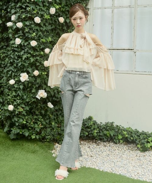 MAJESTIC LEGON / マジェスティックレゴン デニムパンツ | サイドスリットキラキラデニム | 詳細12