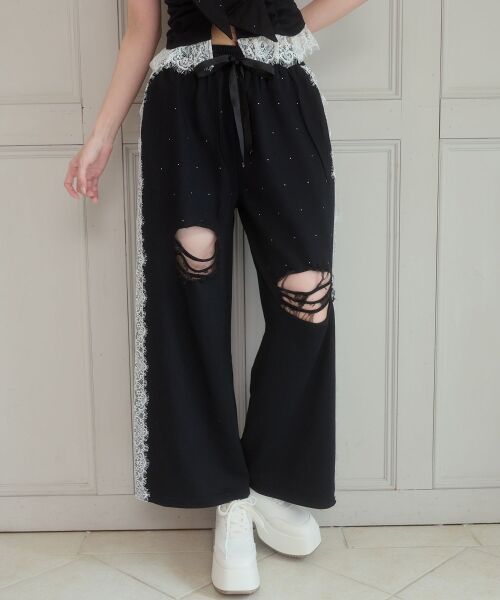 MAJESTIC LEGON / マジェスティックレゴン その他パンツ | サイドレースダメージスウェットパンツ | 詳細10