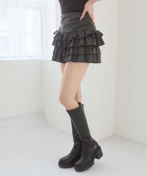 MAJESTIC LEGON / マジェスティックレゴン ミニ・ひざ丈スカート | カットティアードフリルスカパン | 詳細16