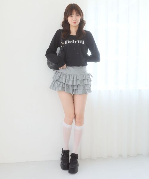 MAJESTIC LEGON / マジェスティックレゴン ミニ・ひざ丈スカート | カットティアードフリルスカパン | 詳細6
