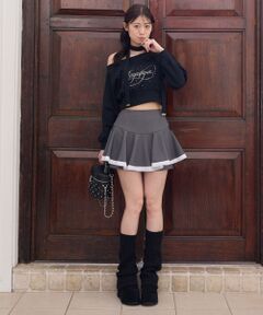 MAJESTIC LEGON / マジェスティックレゴン ミニ・ひざ丈スカート | バイカラーヘムレイヤードライクスカパン