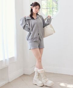 MAJESTIC LEGON / マジェスティックレゴン ショート・ハーフ・半端丈パンツ | キラキララメプリントカットショートパンツ