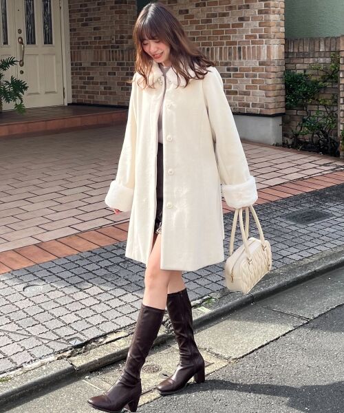 MAJESTIC LEGON / マジェスティックレゴン その他アウター | 7wayファー×ビジューコート | 詳細16