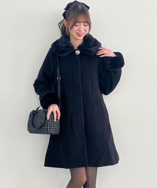 MAJESTIC LEGON / マジェスティックレゴン その他アウター | 7wayファー×ビジューコート(ブラック)