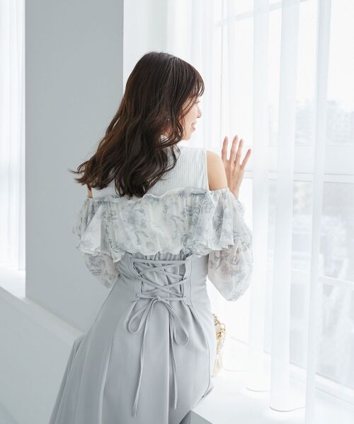 MAJESTIC LEGON / マジェスティックレゴン ロング・マキシ丈ワンピース | ウエストきゅっとフリルワンピース | 詳細25