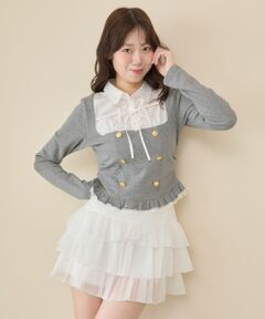 MAJESTIC LEGON / マジェスティックレゴン カットソー | ダブル釦シャツドッキングトップス