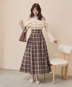 MAJESTIC LEGON / マジェスティックレゴン ミニ・ひざ丈スカート | バックレースアップフレアスカート