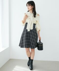 MAJESTIC LEGON / マジェスティックレゴン ミニ・ひざ丈スカート | バックレースアップフレアスカート