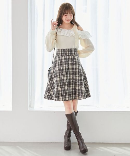 MAJESTIC LEGON / マジェスティックレゴン ミニ・ひざ丈スカート | バックレースアップフレアスカート | 詳細21