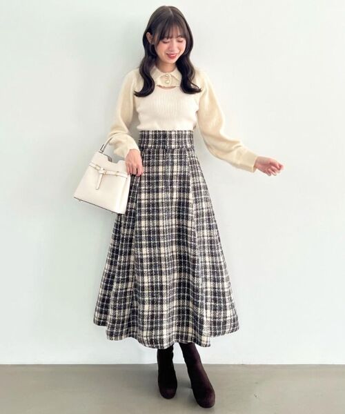 MAJESTIC LEGON / マジェスティックレゴン ミニ・ひざ丈スカート | バックレースアップフレアスカート | 詳細25