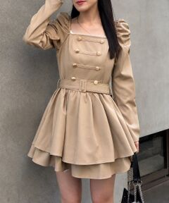 MAJESTIC LEGON / マジェスティックレゴン ミニ丈・ひざ丈ワンピース | ナポレオンデザイン長袖ワンピース