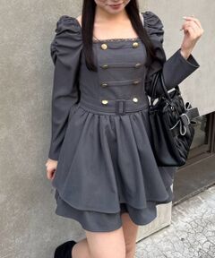 MAJESTIC LEGON / マジェスティックレゴン ミニ丈・ひざ丈ワンピース | ナポレオンデザイン長袖ワンピース