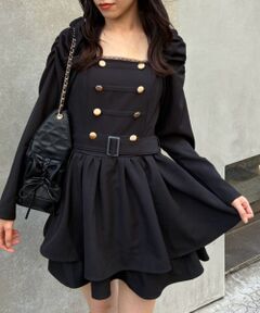 MAJESTIC LEGON / マジェスティックレゴン ミニ丈・ひざ丈ワンピース | ナポレオンデザイン長袖ワンピース
