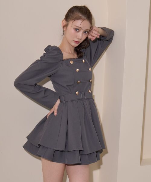 MAJESTIC LEGON / マジェスティックレゴン ミニ丈・ひざ丈ワンピース | ナポレオンデザイン長袖ワンピース | 詳細19