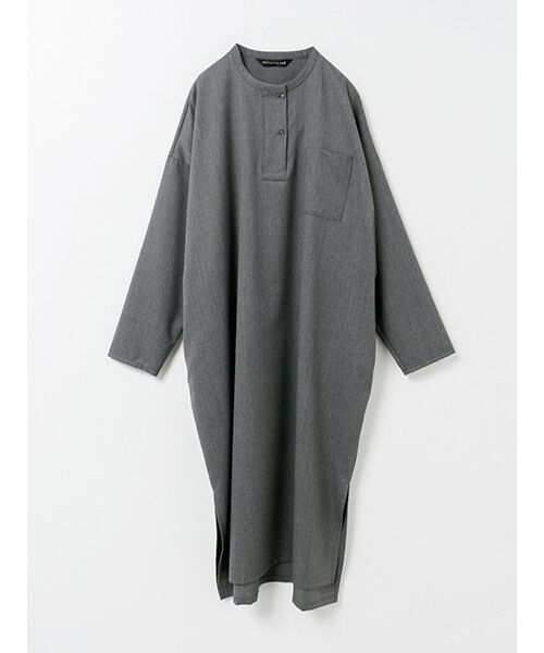 mizuiro ind ウール混スタンドカラーロングワンピース