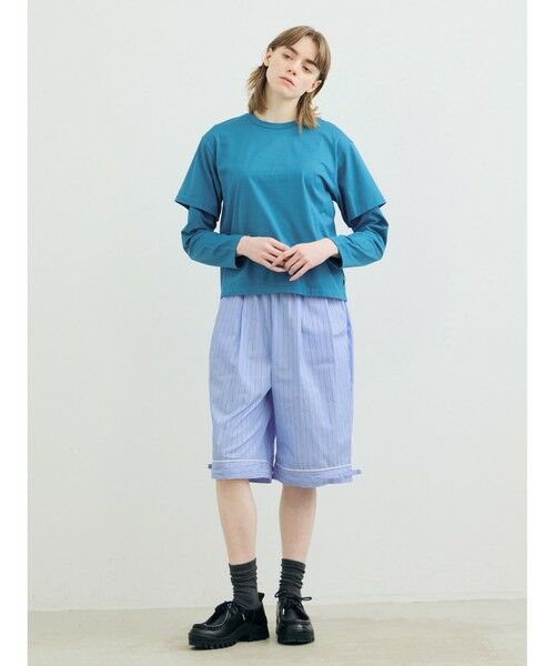 MARMARMAR / マーマーマー カットソー（半袖以外） | MARMARMAR レイヤードスリーブT（ブルー(color31)）