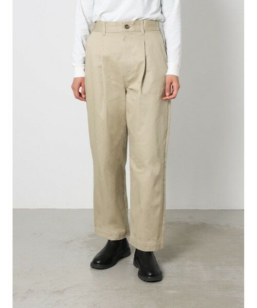 MARMARMAR / マーマーマー チノ・ワークパンツ | MARMARMAR ハイウエストワイドチノパンツ(ベージュ(color20))