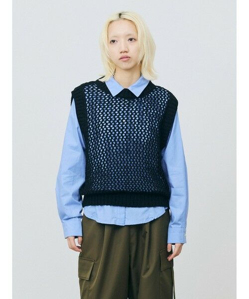 MARMARMAR / マーマーマー ニット・セーター | MARMARMAR テープヤーンメッシュベスト | 詳細5