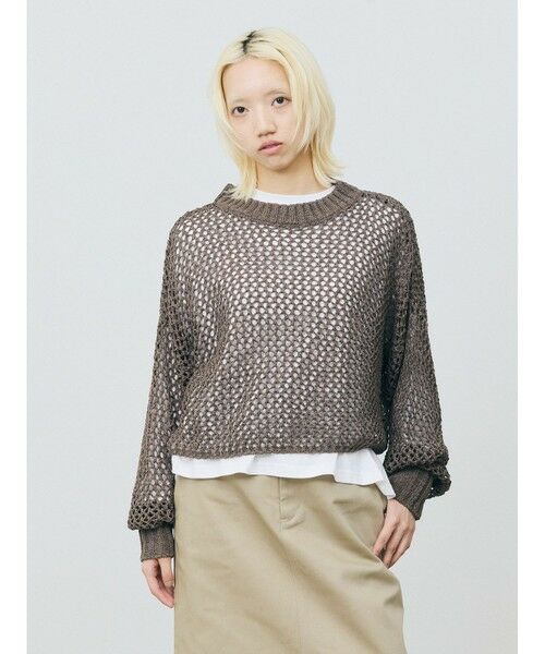 MARMARMAR / マーマーマー ニット・セーター | MARMARMAR テープヤーンメッシュプルオーバー | 詳細6