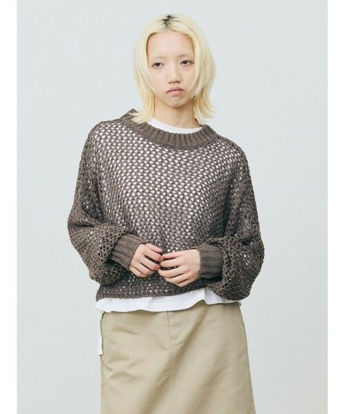 MARMARMAR / マーマーマー ニット・セーター | MARMARMAR テープヤーンメッシュプルオーバー | 詳細7