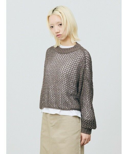 MARMARMAR / マーマーマー ニット・セーター | MARMARMAR テープヤーンメッシュプルオーバー | 詳細8