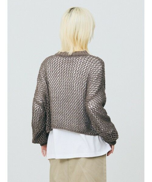 MARMARMAR / マーマーマー ニット・セーター | MARMARMAR テープヤーンメッシュプルオーバー | 詳細9