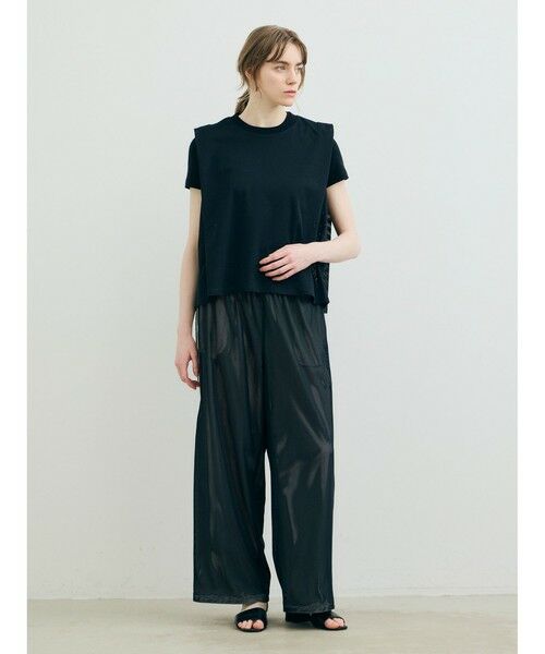 MARMARMAR / マーマーマー カットソー | MARMARMAR メッシュノースリーブTシャツ（ブラック(color99)）