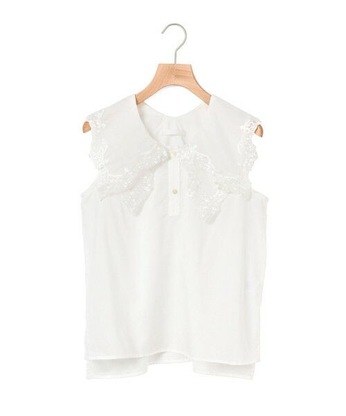 MARMARMAR / マーマーマー シャツ・ブラウス | MARMARMAR レースカラーノースリーブシャツ | 詳細1